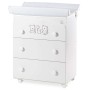 Previjalna komoda z banjico HAPPY FAMILY White