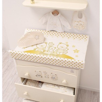 Previjalna komoda z banjico HAPPY FAMILY Avorio
