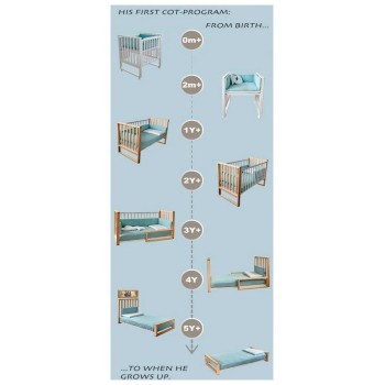 Postelja ki raste z otrokom INFINITO Natural White