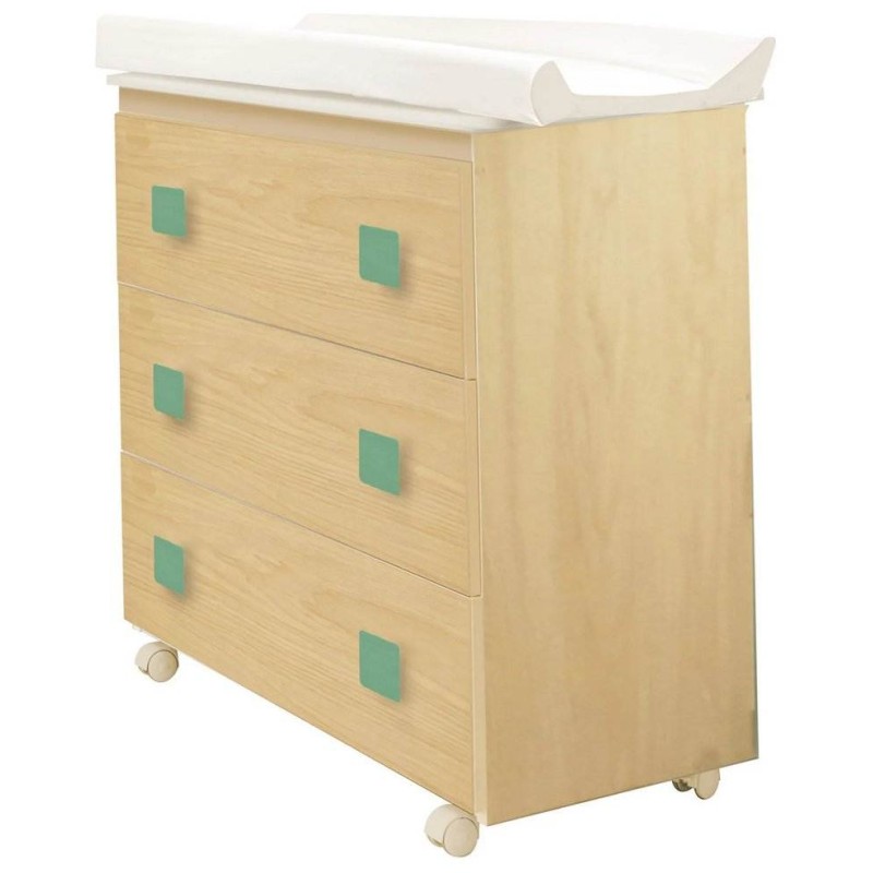 Previjalna miza z banjico in previjalno podlogo INFINITO Natural Salvia