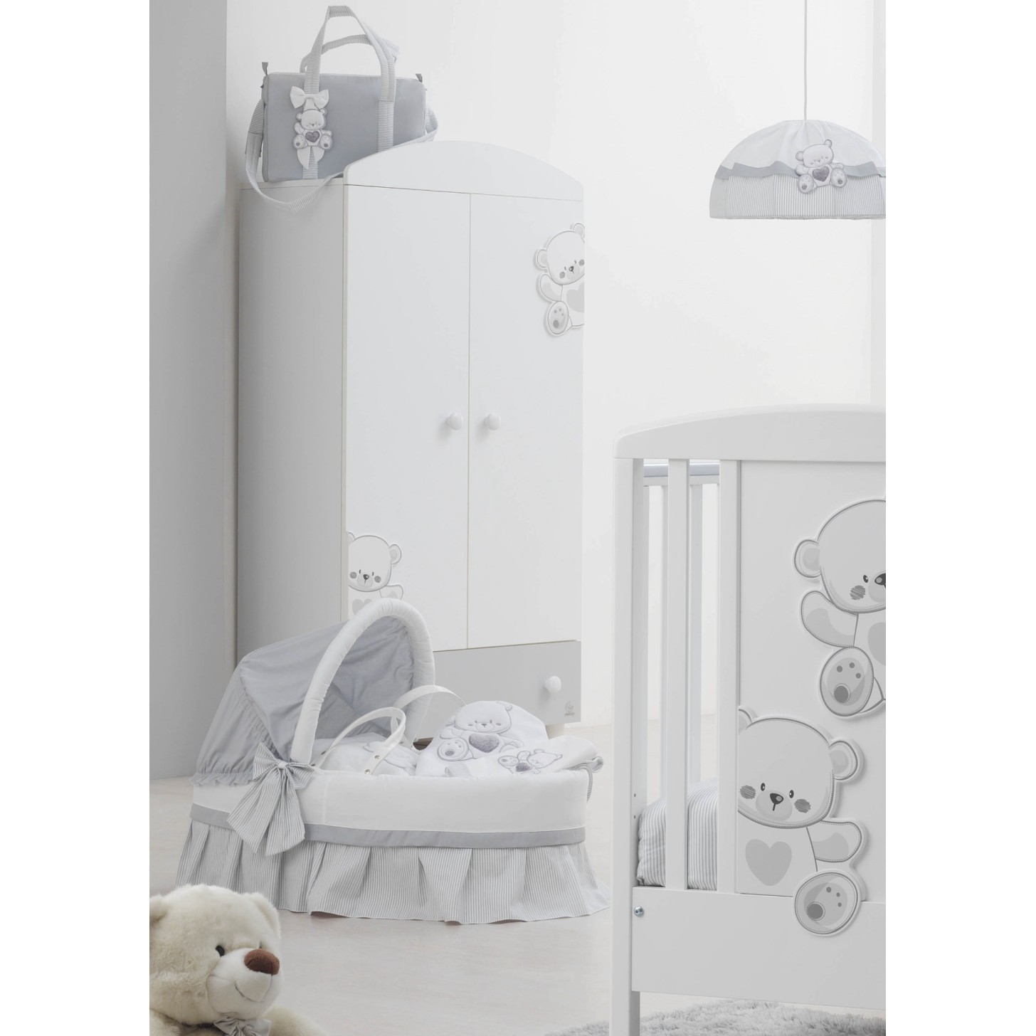 Drveni ormar JOLIE White Grey