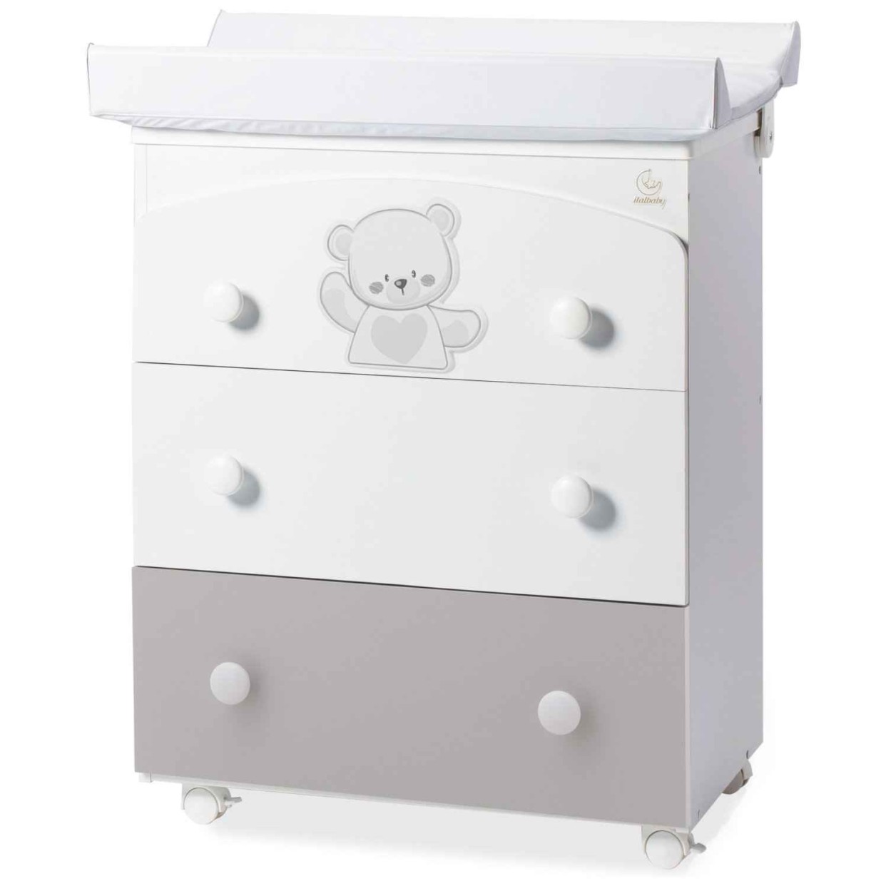 Komoda sa kadicom JOLIE White Grey