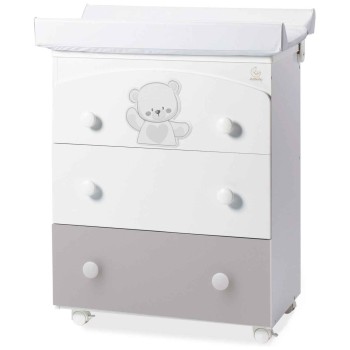 Previjalna miza z banjico JOLIE White Grey