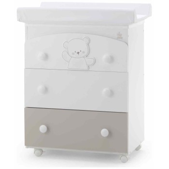 Previjalna miza z banjico JOLIE White Choco