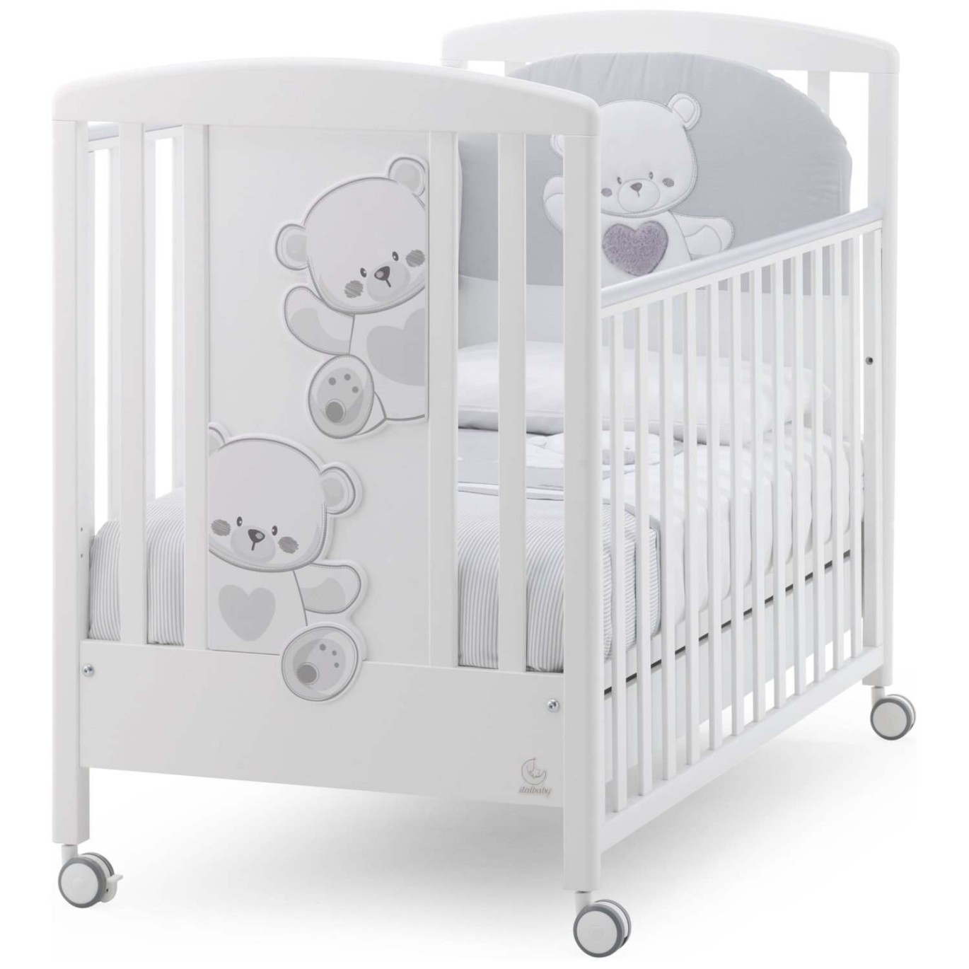 JOLIE White Grey drveni krevetič i madrac JOLIE White Grey drveni krevetič i madrac