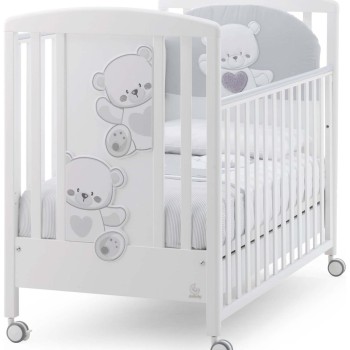 JOLIE White Grey drveni krevetič i madrac