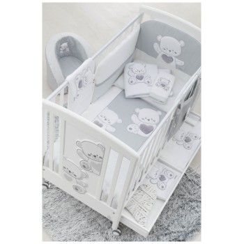 JOLIE White Grey lesena otroška postelja z vzmetnico JOLIE White Grey lesena otroška postelja z vzmetnico