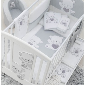 JOLIE White Grey drveni krevetič i madrac