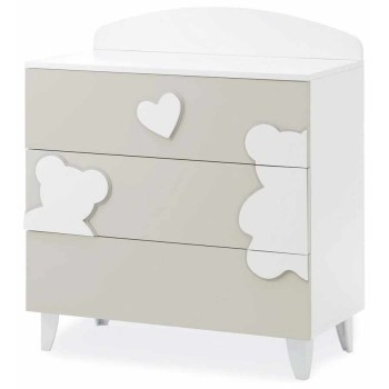 Lesena komoda MATISSE White Choco