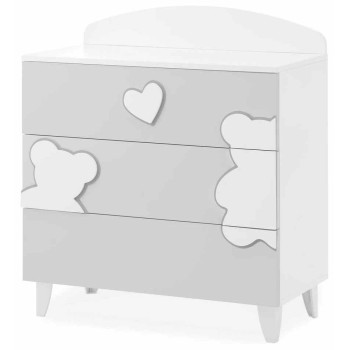 Lesena komoda MATISSE White Grey