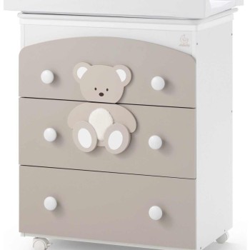 Previjalna miza z banjico PELUCHE Choco