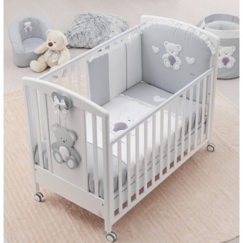 Drveni krevetič i madrac PELUICHE Grey