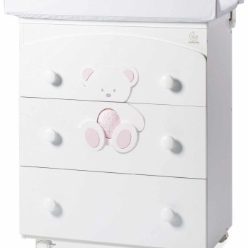 Previjalna miza z banjico PELUCHE Pink