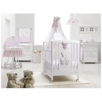 PELUCHE Pink otroška posteljica z vzmetnico PELUCHE Pink otroška posteljica z vzmetnico