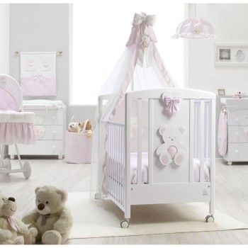 Previjalna miza z banjico PELUCHE Pink