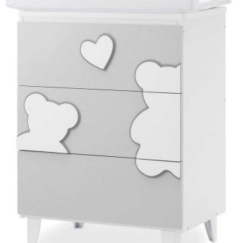 Previjalna miza z banjico MATISSE White Grey