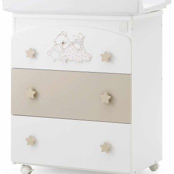 Previjalna miza z banjico SOGNI D'ORO White Choco