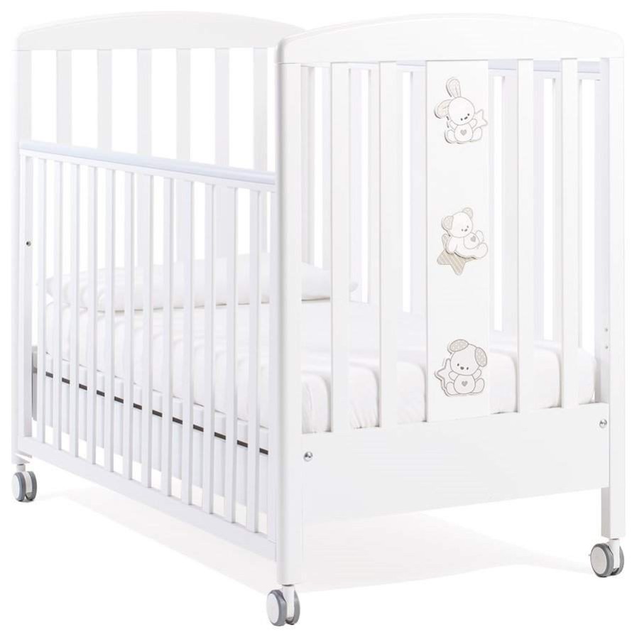 Drveni krevetič i madrac SWEET STAR White