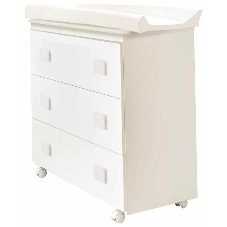 Previjalna miza z banjico in previjalno podlogo INFINITO White