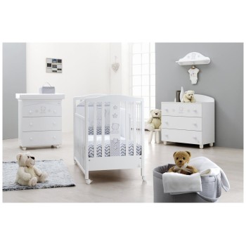 POP STAR White Lesena postelja z vzmetnico