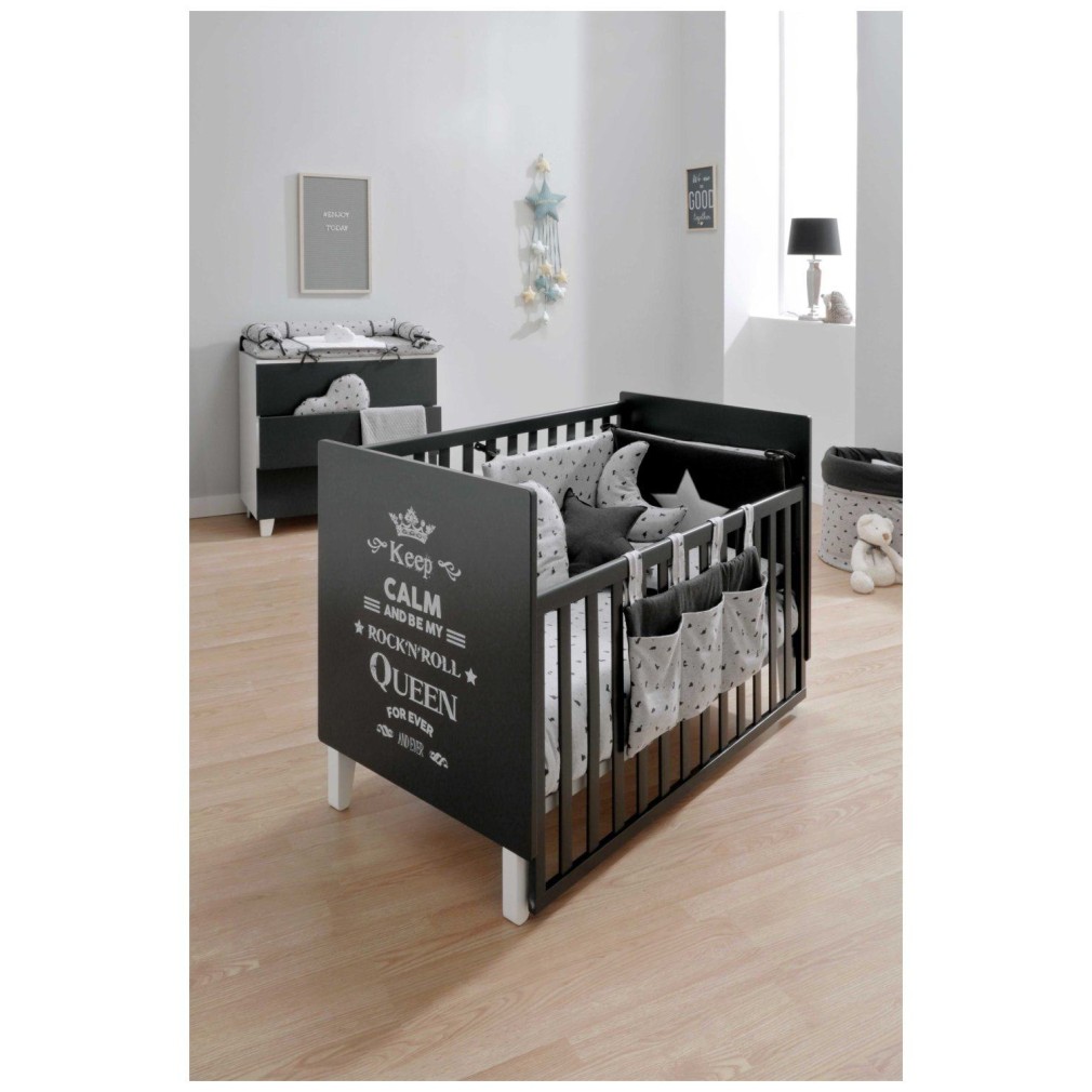 Otroška postelja ROCKSTAR Antracite Queen z vzmetnico