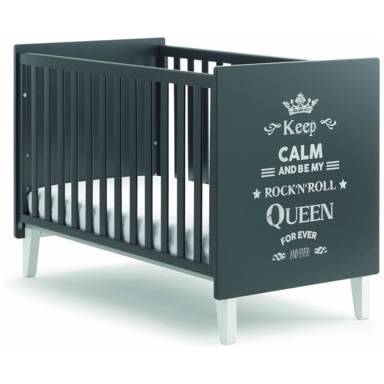 Otroška postelja ROCKSTAR Antracite Queen z vzmetnico