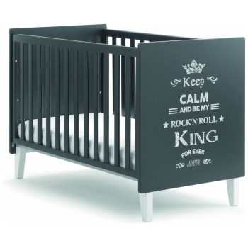 Otroška postelja ROCKSTAR Antracite King z vzmetnico