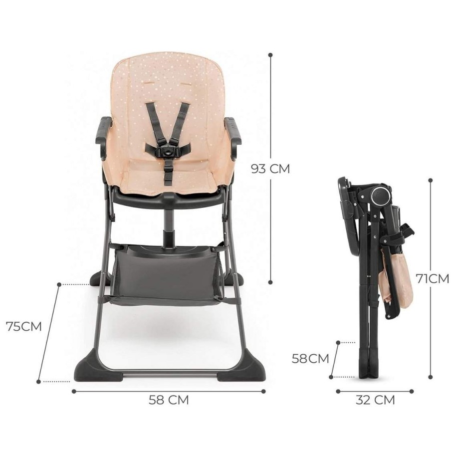 Stolček za hranjenje FOLDEE Pink