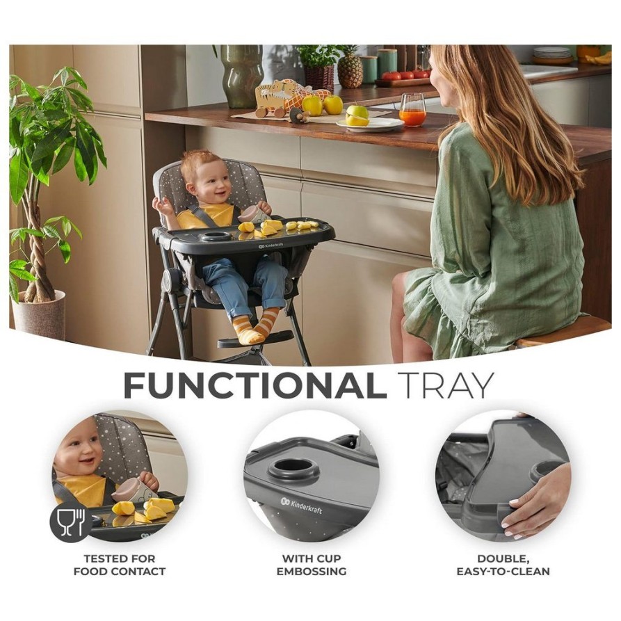 Stolček za hranjenje FOLDEE Pink