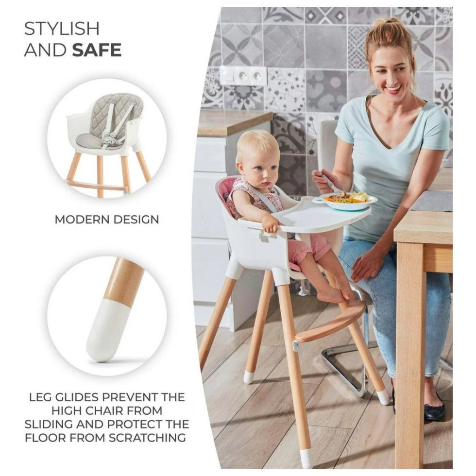 Visoka stolica 2u1 SIENNA Pink