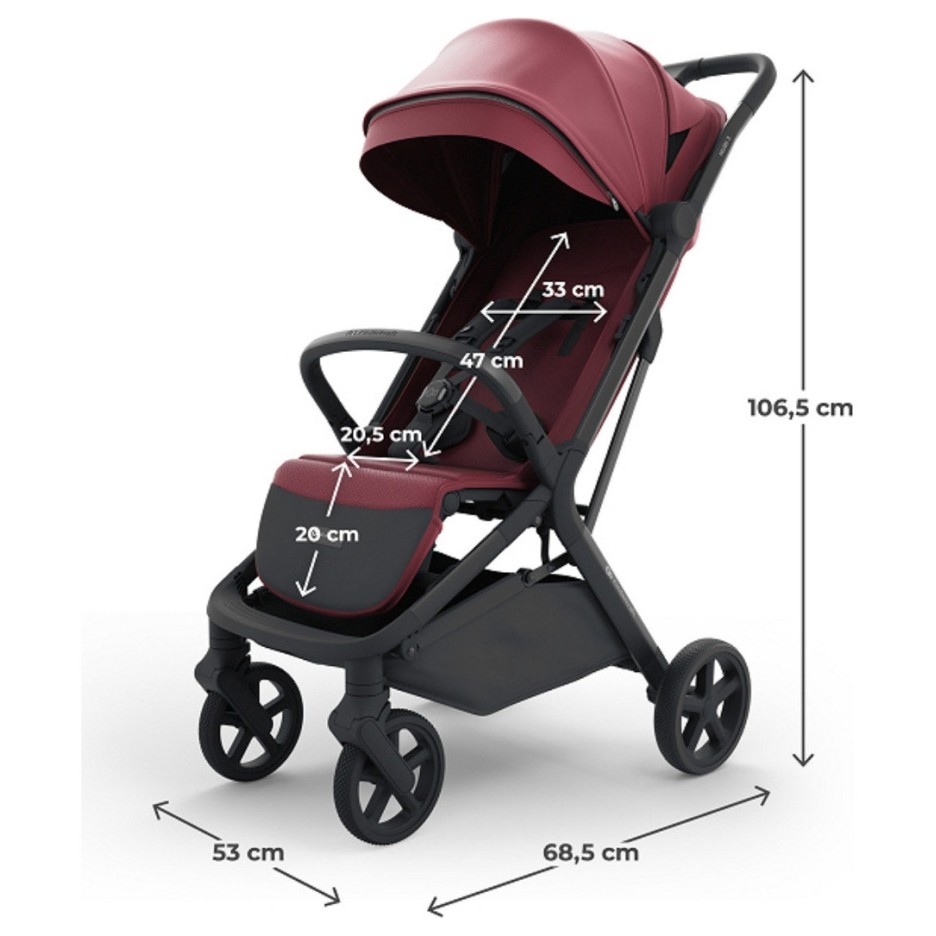 Dječja sportska kolica Kinderkraft NUBI 3 Dark Rubi