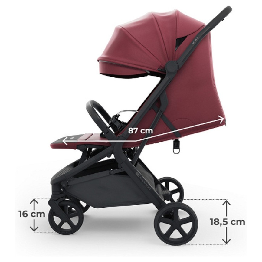 Dječja sportska kolica Kinderkraft NUBI 3 Dark Rubi