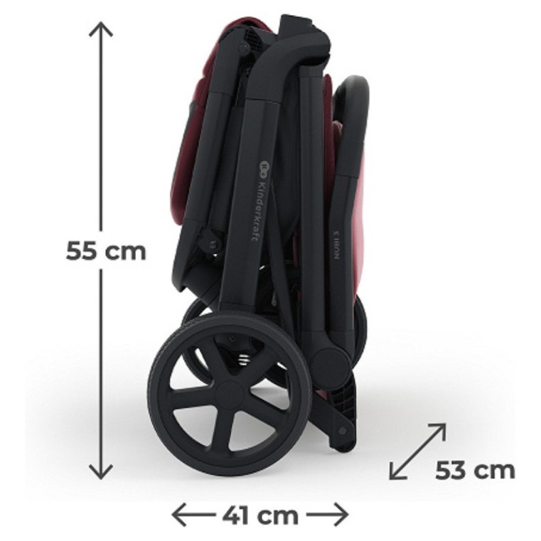 Dječja sportska kolica Kinderkraft NUBI 3 Dark Rubi
