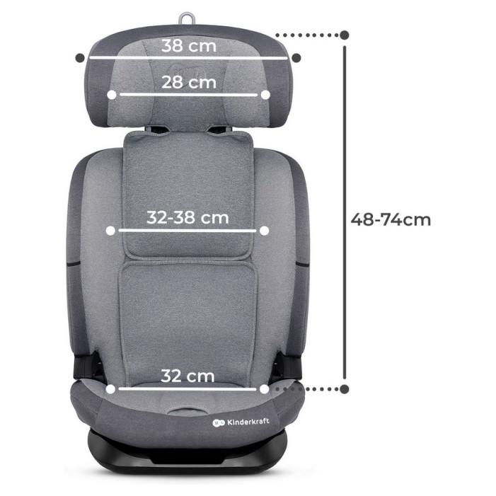 ONETO 3 Cool Grey - Kinderkraft autosjedalica I-Size 76-150 cm ONETO 3 Cool Grey - Kinderkraft autosjedalica I-Size 76-150 cm
