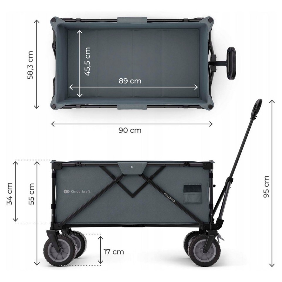 Kinderkraft ROLLSTER Anthracite transportna kolica