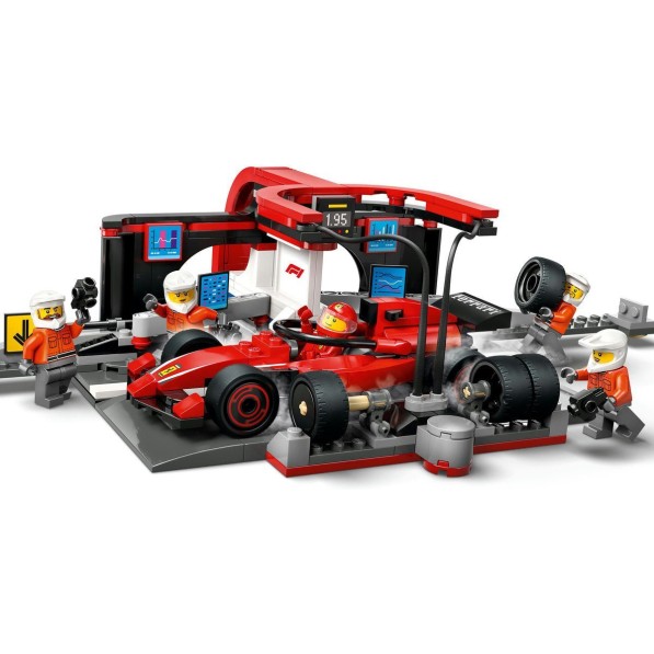 Lego® City 60443 Servisni boks in mehaniki z avtomobilom Ferrari F1®