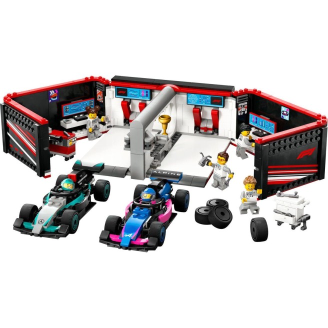 Lego® City 60444 Avtomehanična delavnica F1® ter dirkalnika Mercedes-AMG in Alpine