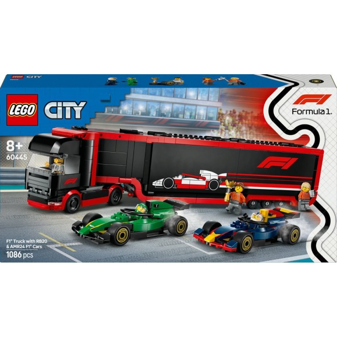 Lego® City 60445 Tovornjak F1® z dirkalnikoma F1® RB20 in AMR24 Lego® City 60445 Tovornjak F1® z dirkalnikoma F1® RB20 in AMR24