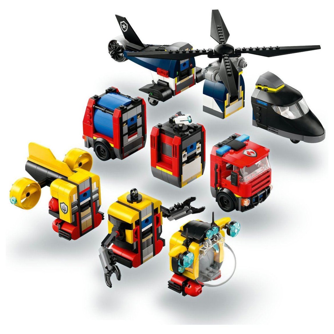 Lego® City 60462 Remiks helikopter, gasilsko vozilo in podmornica