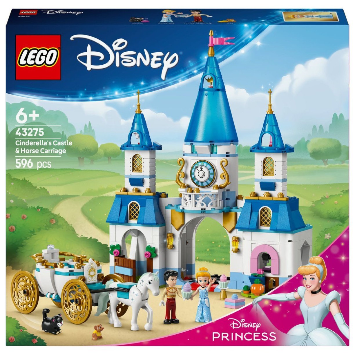 Lego® Disney Princess™ 43275 Pepelkin grad in kočija s konjsko vprego