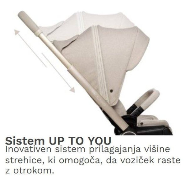 Otroški voziček 2v1 QUICK BOHO Beige