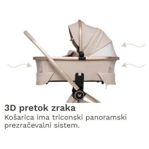 Otroški voziček 2v1 QUICK BOHO Beige