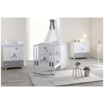 Pali ORSONE Grey lesena otroška postelja z vzmetnico