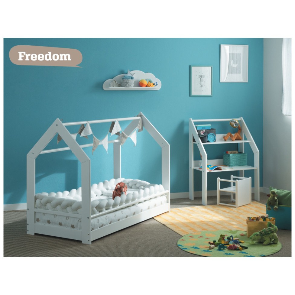 Lesena postelja Montessori FREEDOM White z vzmetnico Lesena postelja Montessori FREEDOM White z vzmetnico
