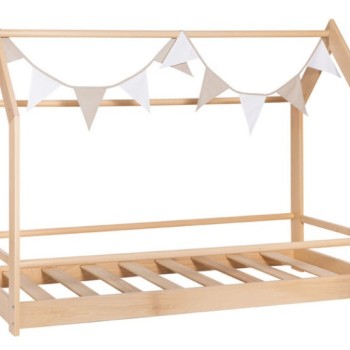 Lesena postelja Montessori FREEDOM natural z vzmetnico