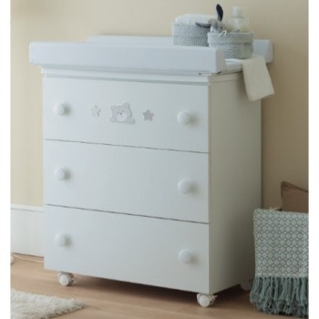 TEO Bianco - previjalna komoda z banjico TEO Bianco - previjalna komoda z banjico