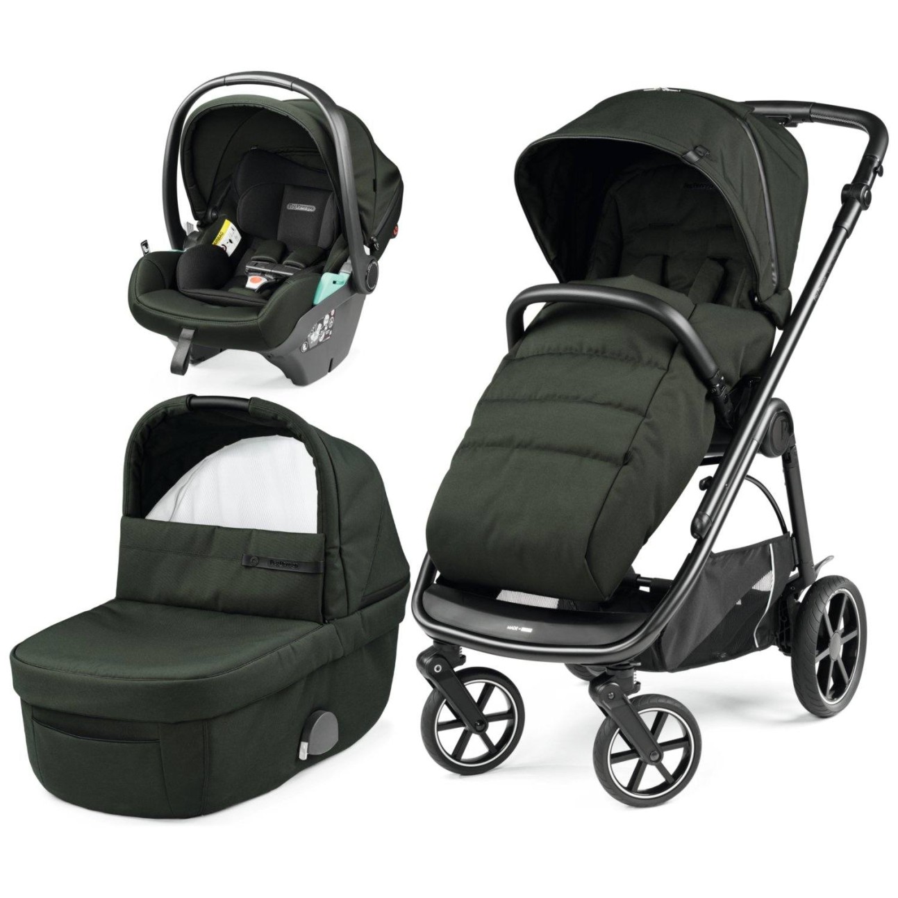 Otroški voziček 3v1 Veloce modular Lounge Green