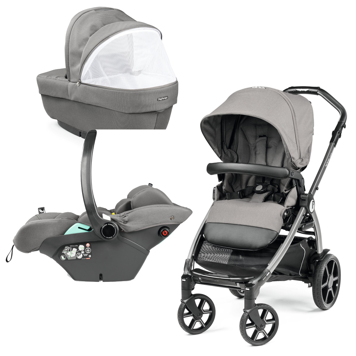 Book modular Lounge Mercury - otroški voziček 3v1