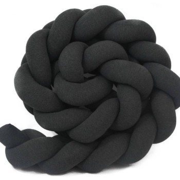 Enojna obroba za otroško posteljo Temno siva Melange 120 cm Enojna obroba za otroško posteljo Temno siva Melange 120 cm