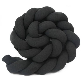 Enojna obroba za otroško posteljo Temno siva Melange 200 cm Enojna obroba za otroško posteljo Temno siva Melange 200 cm